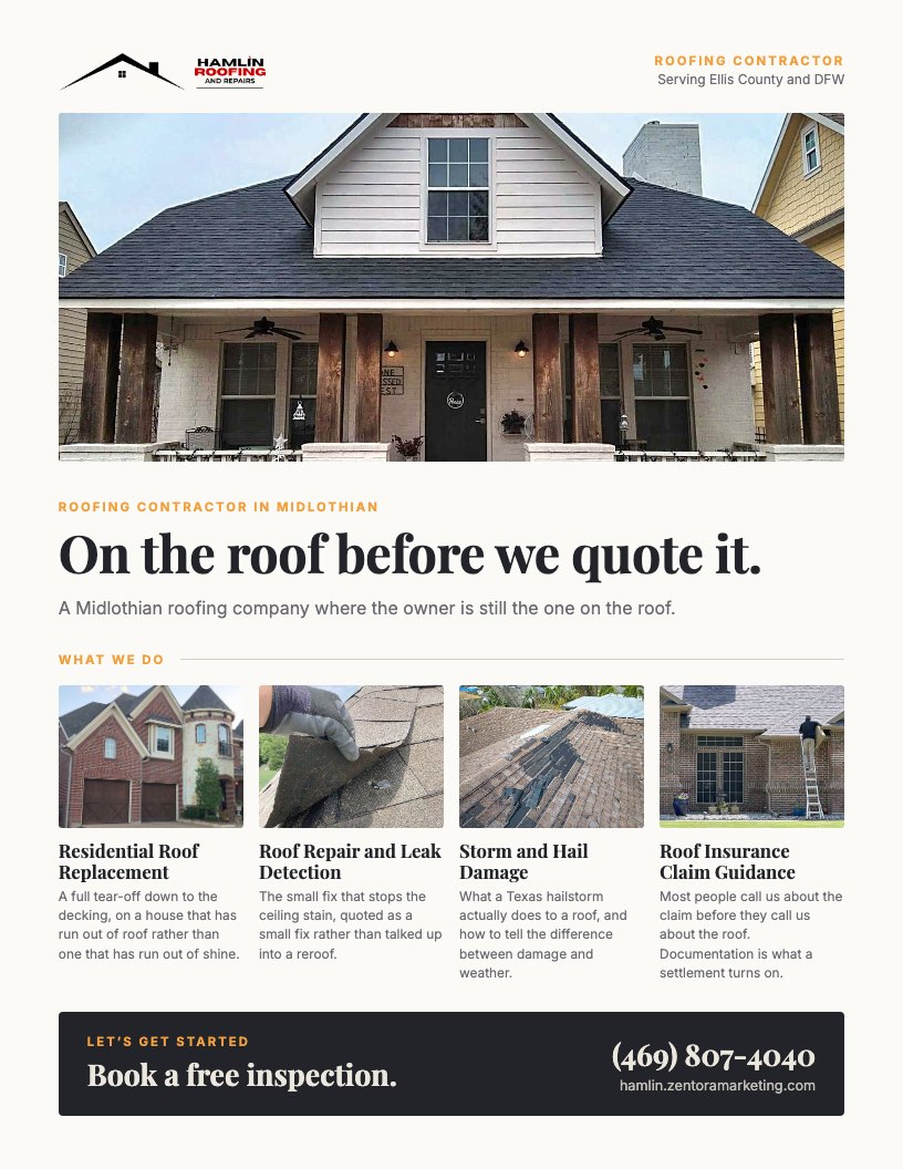 A one-page flyer preview